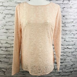 LOFT Embroidered Chiffon Top
